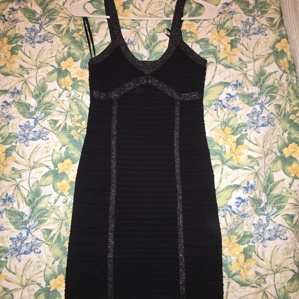 Bebe Black Dress with Sparkle Details